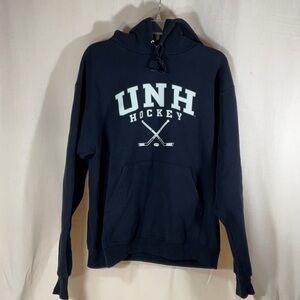 UNH Wildcats Hockey Navy Sweatshirt with White Logo Champion-Size Large